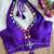 Purple roman silk blend real mirror work blouse