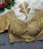 Gold pure italian apple cut jari cording sequins work blouse