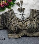 Black pure italian apple cut jari cording sequins work blouse