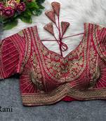 Rani pink pure italian apple cut jari cording sequins work blouse