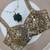 Gold cotton heavy mirror & thread work blouse
