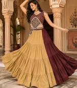 Chocolate Color Fancy Garba Lehenga Choli