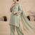 Pista green embroidered short kurti with palazzo & dupatta set for women