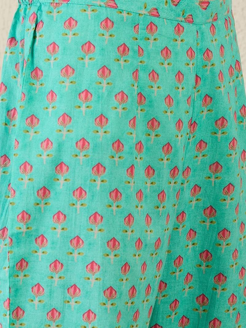 Women Floral Printed Regular Pure Cotton Kurta with Trousers