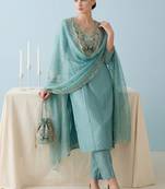 Women Ethnic Motifs Embroidered Regular Thread Work Kurta with Trousers & With Dupatta