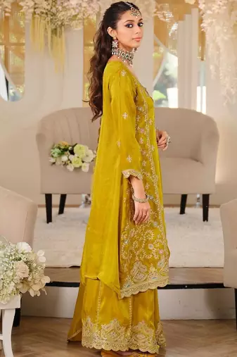 Women Ethnic Motifs Embroidered Regular Mirror Work Kurta with Palazzos & With Dupatta