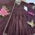 Deep brown pleated anarkali suit set with dupatta