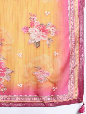 Women Regular Thread Work Kurta with Trousers & With Dupatta 3