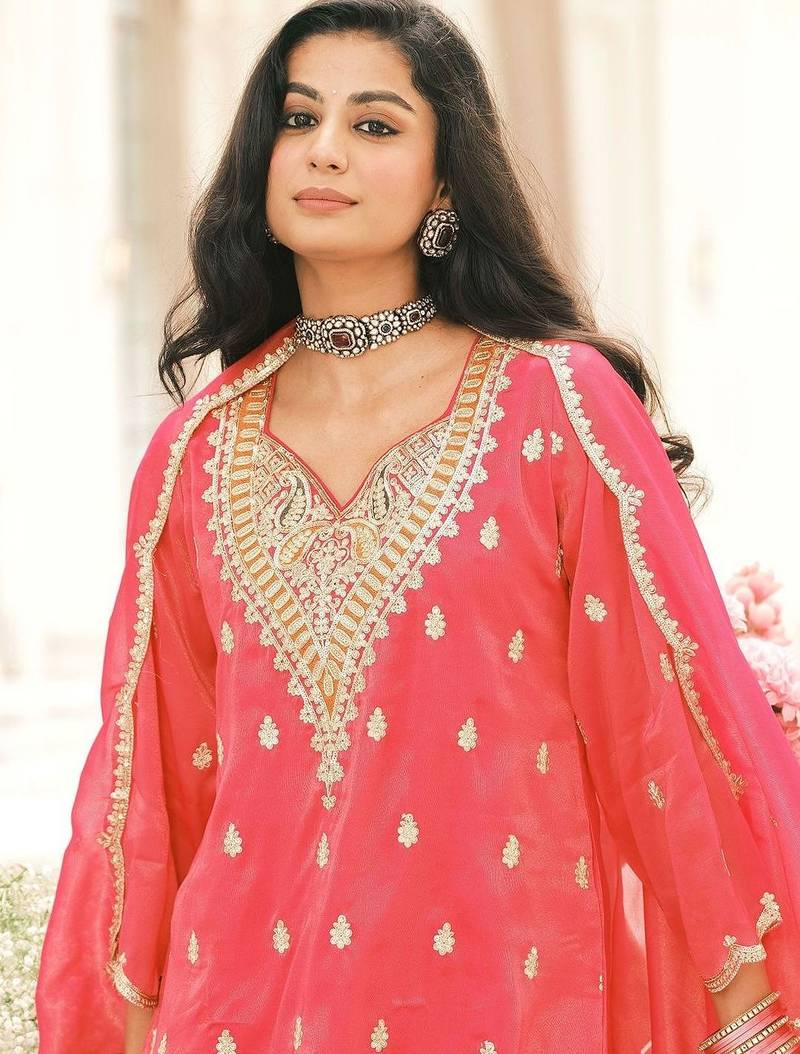 Women Ethnic Motifs Embroidered Regular Thread Work Kurta with Sharara & With Dupatta