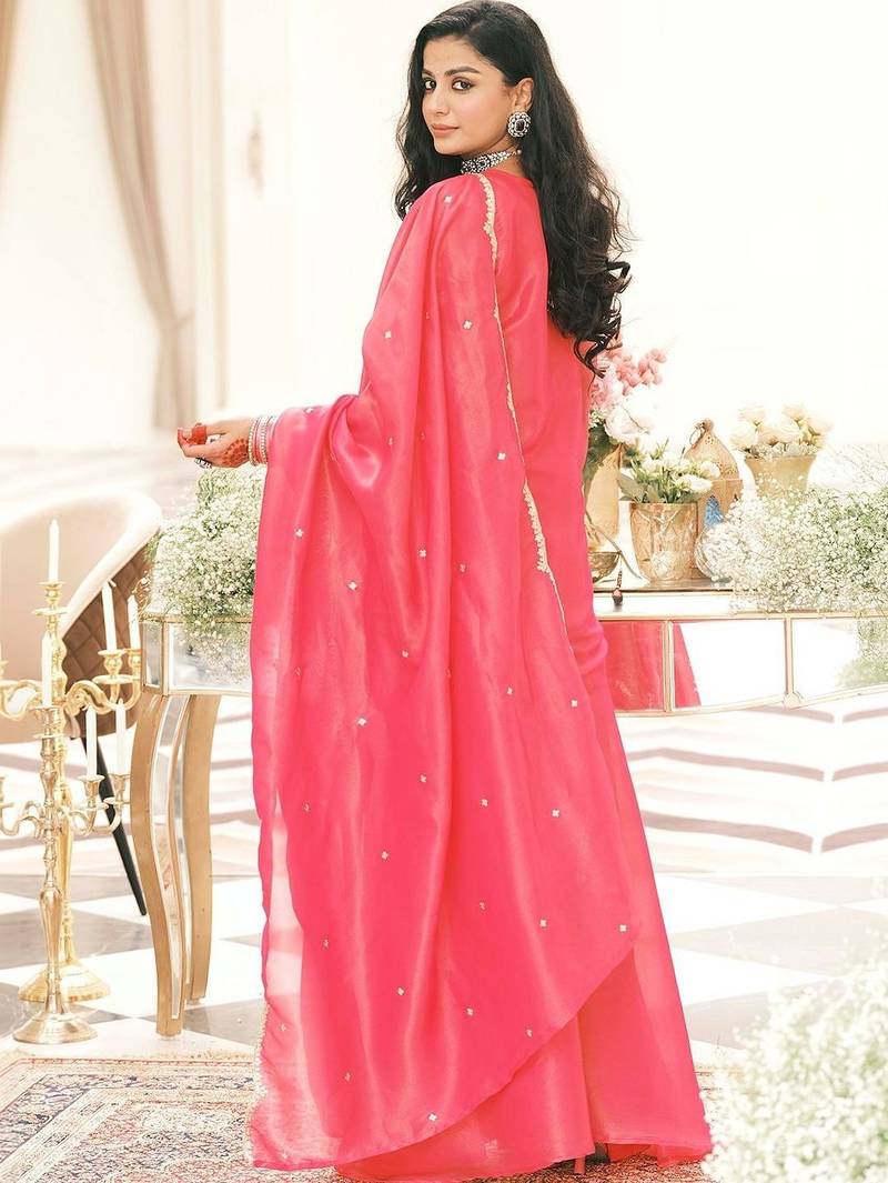 Women Ethnic Motifs Embroidered Regular Thread Work Kurta with Sharara & With Dupatta