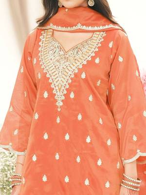 Women Ethnic Motifs Embroidered Regular Kurta with Palazzos & With Dupatta 2