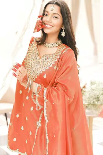 Women Ethnic Motifs Embroidered Regular Kurta with Palazzos & With Dupatta