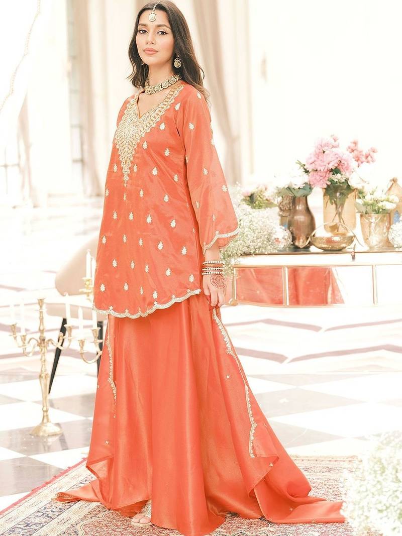 Women Ethnic Motifs Embroidered Regular Kurta with Palazzos & With Dupatta