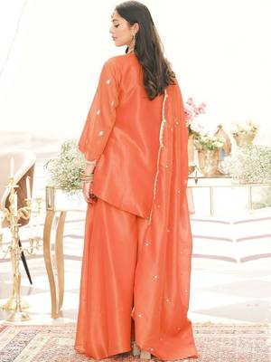 Women Ethnic Motifs Embroidered Regular Kurta with Palazzos & With Dupatta 7