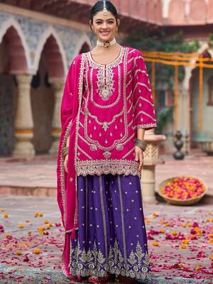 Women Ethnic Motifs Embroidered Regular Kurta with Palazzos & With Dupatta 1