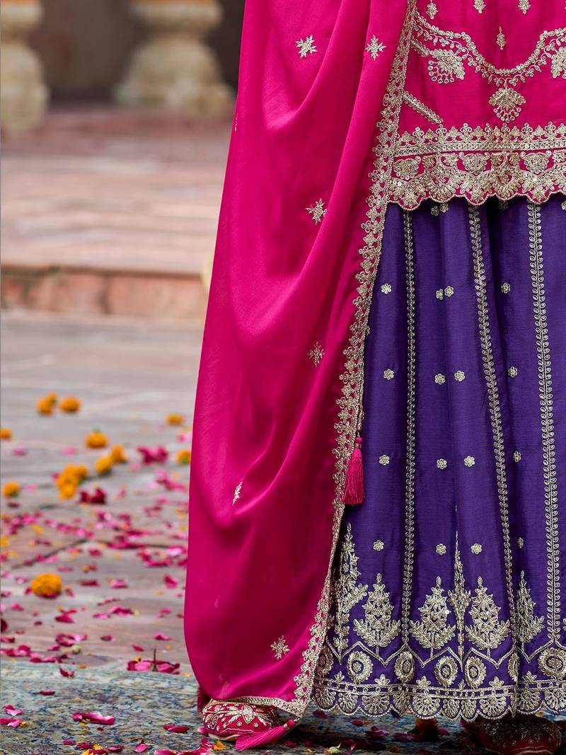 Women Ethnic Motifs Embroidered Regular Kurta with Palazzos & With Dupatta