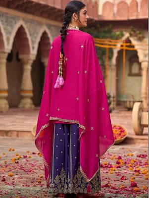 Women Ethnic Motifs Embroidered Regular Kurta with Palazzos & With Dupatta 4