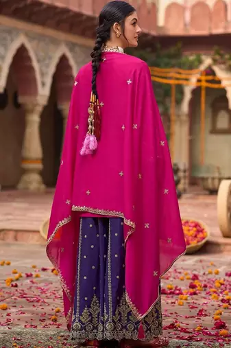 Women Ethnic Motifs Embroidered Regular Kurta with Palazzos & With Dupatta