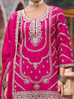 Women Ethnic Motifs Embroidered Regular Kurta with Palazzos & With Dupatta 6