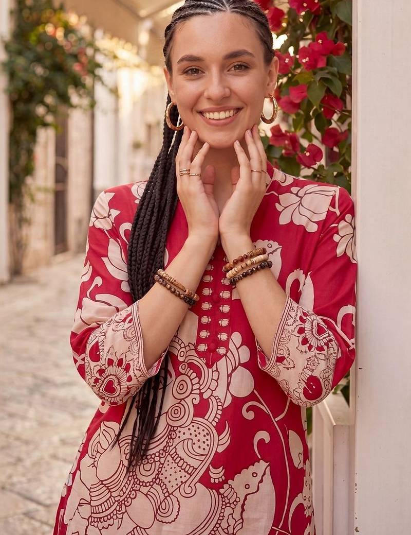 Women Ethnic Motifs Printed Regular Cotton Kurta with Trousers