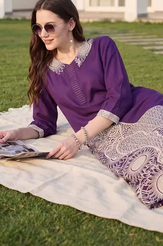 Women Ethnic Motifs Printed Regular Kurta with Palazzos