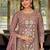 Lavender Embroidered Straight Kurta Trousers Dupatta Set