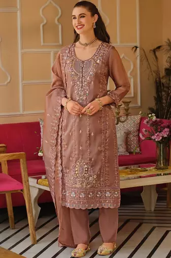 Women Ethnic Motifs Embroidered Regular Thread Work Kurta with Trousers & With Dupatta
