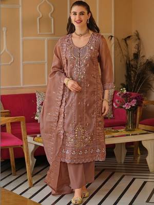 Women Ethnic Motifs Embroidered Regular Thread Work Kurta with Trousers & With Dupatta 5