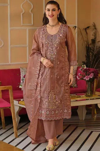 Women Ethnic Motifs Embroidered Regular Thread Work Kurta with Trousers & With Dupatta