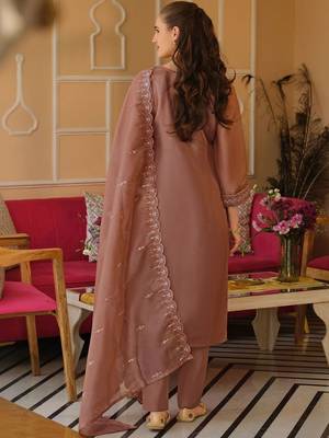 Women Ethnic Motifs Embroidered Regular Thread Work Kurta with Trousers & With Dupatta 7