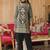 Black Embroidered Straight Kurta Trousers Dupatta Set