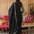 Black Embroidered Straight Kurta Trousers Dupatta Set