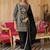 Black Embroidered Straight Kurta Trousers Dupatta Set