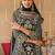 Black Embroidered Straight Kurta Trousers Dupatta Set