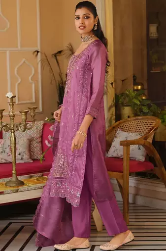 Women Ethnic Motifs Embroidered Regular Thread Work Kurta with Trousers & With Dupatta