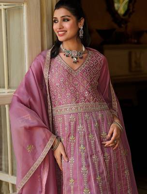 Women Ethnic Motifs Embroidered Panelled Thread Work Kurta with Trousers & With Dupatta 2