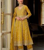 Women Ethnic Motifs Embroidered Empire Mirror Work Kurta with Palazzos & With Dupatta