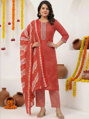 Maroon Printed Straight Kurta Trousers Dupatta Set Kurta Sets 2
