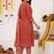 Maroon Printed Straight Kurta Trousers Dupatta Set Kurta Sets