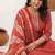 Maroon Printed Straight Kurta Trousers Dupatta Set Kurta Sets