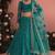 Teal Green Butterfly Net Heavy Embroidery With Stone Work