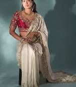 New heavy Rangoli Silk Sequance Embroidered Saree With Blouse Set For women's