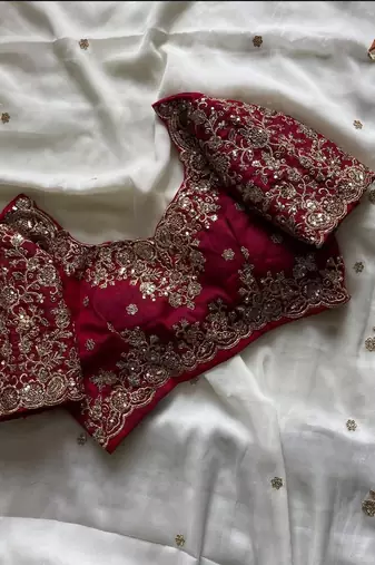New heavy Rangoli Silk Sequance Embroidered Saree With Blouse Set For women's