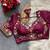 Plum navratri multi mirror work mumtaz cut milan silk blend blouse