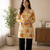 Mustard colour elegant floral printed rayon kurti casual wear collection