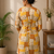 Mustard colour elegant floral printed rayon kurti casual wear collection