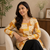 Mustard colour elegant floral printed rayon kurti casual wear collection