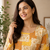 Mustard colour elegant floral printed rayon kurti casual wear collection