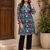 Blue colour elegant floral printed rayon kurti casual wear collection