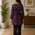 Dark neavy blue colour elegant floral printed rayon kurti casual wear collection